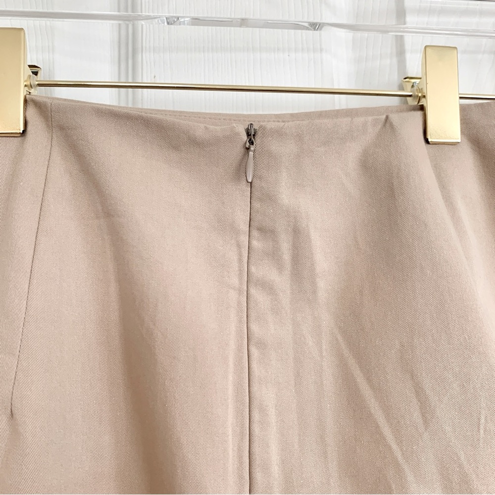 🌞 ZARA Khaki Cotton Midi Skirt with Side Ruching XS - Picture 6 of 10